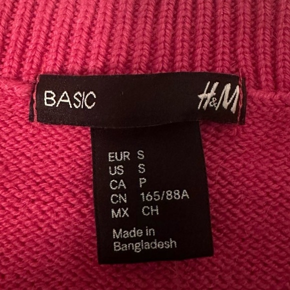 H&M New Cableknit Crewneck Sweater Pink Fuchsia Women Size Small NWT - Picture 10 of 11